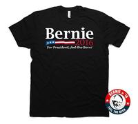 Bernie Sanders Feel The Bern Men's T-Shirt Unisex Black Cotton Print Tee Shirts S