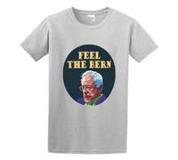 Bernie Sanders Feel The Bern Men's T-Shirt Unisex Gray Cotton Print Tee Shirts XL