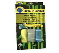 BERNIGROUP Kit 3 Panni Stracci in Bamboo ecologici antibatterici Super assorbenti