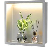 Bernkot Acciaio inossidabile doccia 300 mm x 300 mm spazzolato con luce a LED impermeabile senza piastrelle necessarie nicchia da parete per bagno stoccaggio tramite montaggio