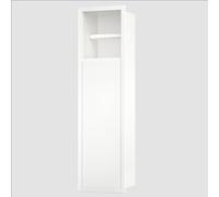 Bernkot Armadio da incasso in acciaio inox per set di spazzole per WC, con porta carta igienica, 63 x 15 x 15 cm, bianco