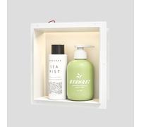 Bernkot Doccia a muro in acciaio inox, nicchia impermeabile con luce a LED, doccia incorporata 30 x 30 x 10 cm, letto singolo, box doccia incorporato, bianco