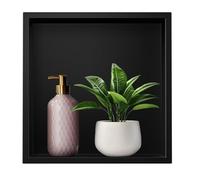 Bernkot Doccia in acciaio inox 304, 30 cm × 30 cm × 10 cm, nicchia da parete nera per la conservazione del bagno, nessuna piastrella necessaria, doccia a incasso