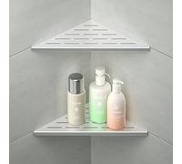 Bernkot Mensola angolare per doccia in acciaio inossidabile 304, mensole angolari da incasso, design a fessura, 25,4 cm, triangolare, spessore 1,5 mm, mensola da bagno per parete piastrellata, senza