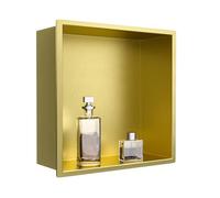 Bernkot Nicchia a muro 304 in acciaio inox 30 cm × 30 cm × 10 cm Nicchia doccia oro per la conservazione del bagno Nessuna piastrella necessaria Nicchia doccia Nische da incasso Doccia Montaggio sopra
