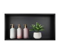 Bernkot Nicchia da parete in acciaio inox 304, 60 cm × 30 cm × 10 cm, colore nero doccia per il bagno, senza piastrelle necessarie, doccia a incasso