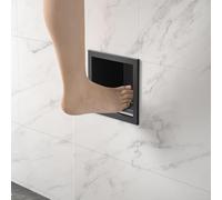 Bernkot Nicchia da parete in acciaio inox 304, colore nero opaco, 15 cm x 12 cm, per bagno, supporto da incasso in bagno, con montaggio superiore, non necessita di piastrelle