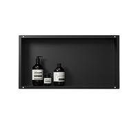 Bernkot Nicchia per Doccia da Parete in Acciaio Inox Nero 304, 64 x 33.6 x 9.6 cm, Nessuna Piastrella Necessaria, Montaggio a Incasso