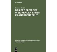 Bernold Bendel Das Problem der weichenden Erben im Anerbenrec (Copertina rigida)