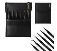 BERN 5 060 - Set di pinzette SMD, 6 pezzi, ESD, con custodia ESD