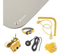 Bernstein 900x610x2 - Set di movimentazione ESD, 6 pezzi, tappetino ESD grigio, bracciale, 2 cavi, 2 connettori di messa a terra | Sottomano ESD resistente allo stagno per messa a terra personale con