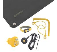 Ambra ESD Set di 5 pezzi | ESD Handling Set | Opaco (500 x 400 x 0,5), bracciale, 2 cavi, spina di messa a terra, per lavorare in aree elettrostaticamente protette