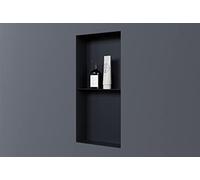 BERNSTEIN Nicchia da parete NT306010X con ripiano portaoggetti senza cornice - in acciaio inox - 30 x 60 x 10 cm (L x A x P) - colore selezionabile, Colore:nero