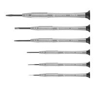 BERNSTEIN Set di micro cacciaviti da orologiaio, 6 pezzi, a taglio, 0,6/1,0/1,5/2,0/2,5/3,0 mm, set di utensili da orologiaio, per orologi, occhiali, riparazione, prodotto in Germania