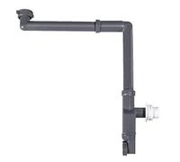 BERNSTEIN® Sifone salvaspazio 2050 in plastica - 1 1/4 di Inch, grigio scuro, compatto e regolabile con scarico dispositivo antiodore - sifone per lavabo - tubo da bagno per lavandini