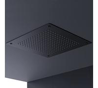 BERNSTEIN® Soffione doccia a incasso, colore nero, a risparmio d'acqua, quadrata, 50 x 50 cm, in acciaio inox, con ugelli anticalcare, soffione per montaggio a soffitto, doccia a pioggia DPG5005