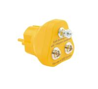 Bernstein 9-359-2 ESD - Pietra per messa a terra EBP, spina con contatto di terra con 2 bottoni automatici da 10 mm e 1 resistenza di sicurezza Megaohm, 1 attacco per occhielli da 4 mm