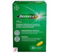 Berocca Plus Bayer - Integratore vitamine e minerali per energia e concentrazione, 30 compresse