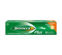 Berocca Plus, Integratore Alimentare, contro Stanchezza Fisica e Mentale, con Vitamine B, Vitamina C, Calcio, Magnesio e Zinco, Gusto Arancia, 15 Compresse Effervescenti