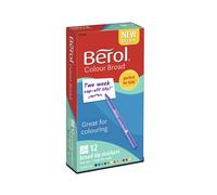 Berol Felt Tip Colouring Pens Fine Point (0.6mm) Assorted Colours 12 count