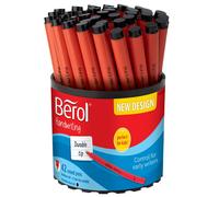 Berol Handwriting Pens, Round Shape, Washable Black Ink, Bright Barrels, Tub of