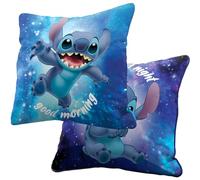 BERONAGE Lilo & Stitch Cuscino Out of The World, 40 x 40 cm, double face, Good Morning Good Night 100% poliestere, morbido e soffice, decorazione per bambini, regalo Disney