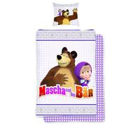 BERONAGE Masha e Orso biancheria da letto per bambini Amici 135 x 200 + 80 x 80 cm 100% cotone renforcé linone qualità fiaba lièvre Masha постельное белье Taglia tedesca