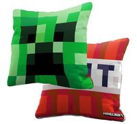 BERONAGE Minecraft - Cuscino Creeper & TNT, 40 x 40 cm, reversibile, cuscino decorativo per bambini, per gamer, idea regalo per soggiorno, letto, divano