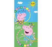 BERONAGE Peppa Pig - Asciugamano da bagno Little Things, 70 x 140 cm, 100% cotone, per bambini, morbido, assorbente, articolo per fan di Peppa Pig