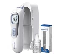 Berrcom Termometro auricolare ad alta precisione, termometro auricolare con tecnologia a sonda preriscaldata per adulti e bambini, guida alla temperatura per fasce d'età, lettura istantanea