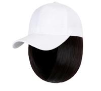 Berretti con parrucche for capelli da donna, parrucca sintetica liscia lunga 24 pollici, berretto da sci lavorato a maglia morbido e caldo, berretto invernale autunnale(Cold brown)