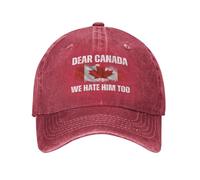 Berretti da Baseball Caro Canada, Anche Noi Odiamo Fibbia di Regolazione in Metallo Denim Snapback cap Design con Fori Traspiranti Cappellini da Baseball per Esterno Campeggio All'Aperto