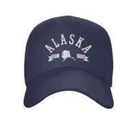 Berretti da Baseball Mappa dello Stato Dell'Alaska Fondata nel 1959, Souvenir Freddo Denim Snapback cap Regolabile Trucker cap per Escursionismo Pesca Viaggio