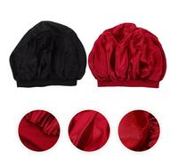 Berretti da notte per la casa da 2 pezzi, morbidi cappelli da donna in raso,