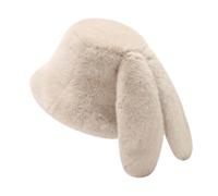 Berretti Invernali Uomo - Cappello da Pescatore con Orecchie di Coniglio in Stile Coreano per l'inverno per Esterni in Finta Pelliccia di Visone alla Moda E Freddo (Khaki One Size)