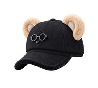 Berretto a forma di orso con struttura ispessita e peluche | Il tessuto ispessito aggiunge calore durante l'autunno e l'inverno, divertenti decorazioni per il viso per il freddo