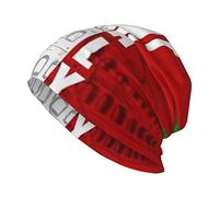 Berretto a maglia con bandiera italiana per adulti, con cappello a maglia con bandiera italiana, senza bordo, adatto per casa, uscite, sport e viaggi, nero, taglia unica, Nero, taglia unica