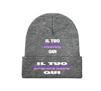 Berretto a Maglia Personalizzata per Uomo e Donna - Cappello Invernale Personalizzate Il Tuo con Foto Testo Nome/Logo - Crea Il Tuo Cappello Caldo Unico - Regalo Unisex