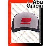 Abu Garcia Cappellino da Pesca Trucker | con Bandiera sul Davanti e Ricamo con Marchio Laterale | Grigio/Nero