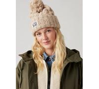 Berretto Backpatch con pompon Beige / Ecru levi > accessories > women