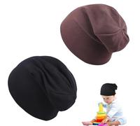 Berretto Bambino Invernale,Cappello bambino primavera autunno inverno + cuffia doppio strato + cotone acrilico + 2 pezzi + nero e caffè Berretto Cotone Bambino per Primavera, Autunno, Inverno