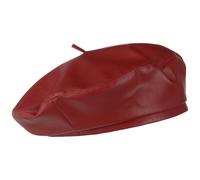 Berretto Basco in Pelle Sintetica by Lipodo rosso bordeaux S/M (55-57 cm)