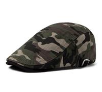 Berretto basco mimetico alla moda per uomo, adatto per esterno in primavera, estate e autunno, cappello da notiziario sottile e morbido, berretto casual regolabile unisex Tagli UnicaGraficoPoliestere
