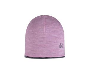 Berretto buff merino reversibile per bambini rosa grigio