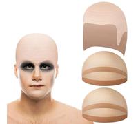 Berretto Calvo in Lattice, con Retina per Capelli, Pelata Finta, Parrucca Pelata, Testa Calva, Bald in Lattice per Adulti, Bald cap, per Adulti Cappello Pelato per Costumi di Carnevale Halloween