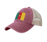 Berretto Cappello da Baseball Unisex Cappelli Camerun Trucker Estivo Regolabile Traspirante Parte Posteriore in Rete All'aperto Movimento Cappellini,Rosso