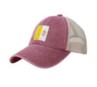 Berretto Cappello da Baseball Unisex Cappelli Città del Vaticano Trucker Estivo Regolabile Traspirante Parte Posteriore in Rete All'aperto Movimento Cappellini,Rosso