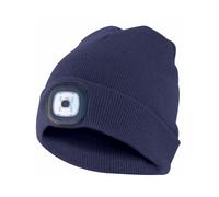 Berretto Cappello Luce 4 led Invernale Caccia pesca lavoro ricaricabile usb Blu
