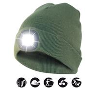 Berretto Cappello Luce led Invernale Caccia pesca lavoro ricaricabile usb Verde