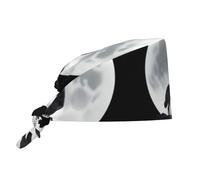 Berretto Chirurgico Wolf Howling Under The Moonlight Pattern Berretto da Lavoro Regolabile Unisex Cappello Cucina, per Casa, caffè, Ristorante, Hotel